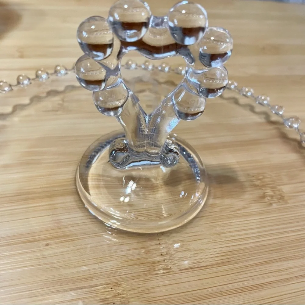 Imperial Glass Candlewick serving plate with heart handle